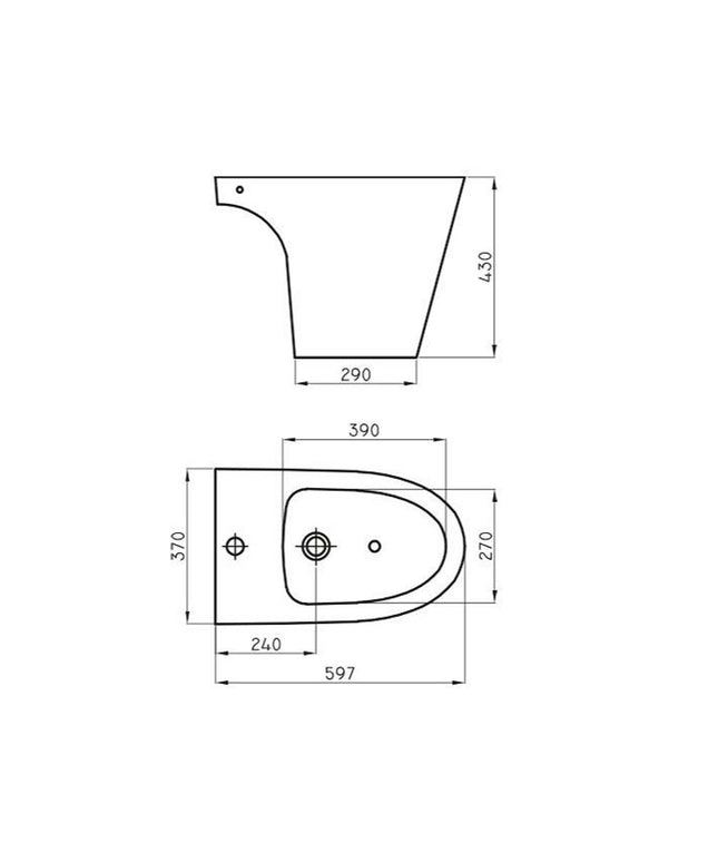 FERRUM MARINA BIDET 3 AGUJEROS NEGRO BHM3J-N MAR-BI-304-NE
