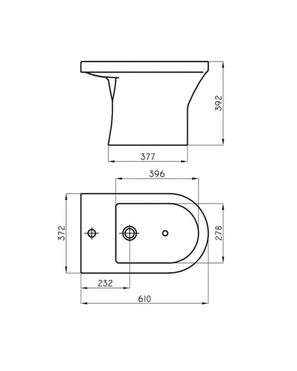 FERRUM VARESE BIDET 1 AGUJERO BJA1J VSE-BI-101-BL