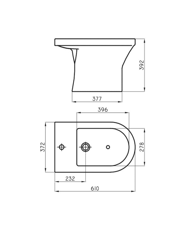FERRUM VARESE BIDET 1 AGUJERO BJA1J VSE-BI-101-BL