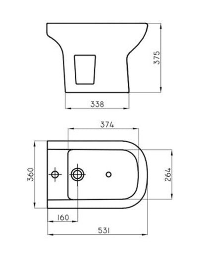 FERRUM BARI BIDET 1AG BKM1 BAR-BI-100-BL