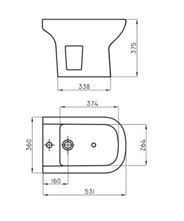 FERRUM BARI BIDET 1AG BKM1 BAR-BI-100-BL