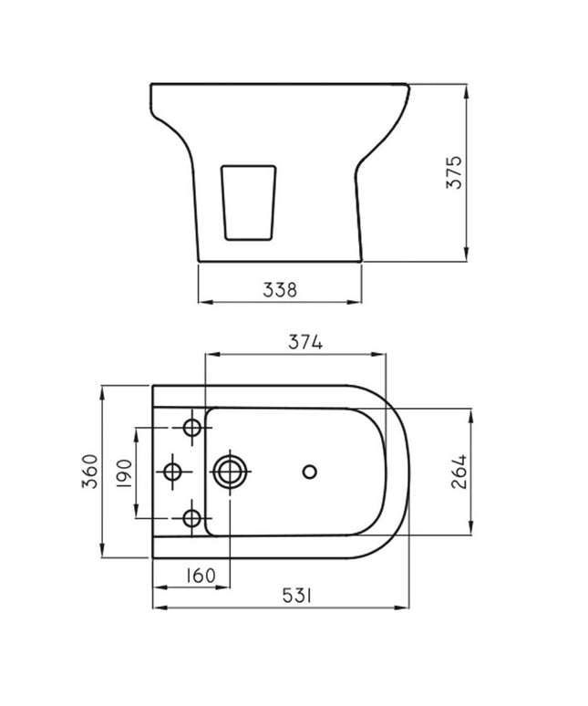FERRUM BARI BIDET 3AG BKM3 BAR-BI-300-BL