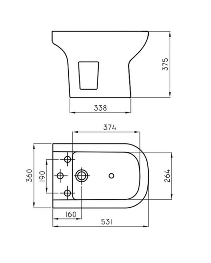 FERRUM BARI BIDET 3AG BKM3 BAR-BI-300-BL