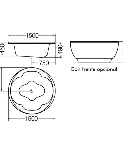 FERRUM KHIOS BAÑERA RHONDA BL001 KHI-IS-001-BL