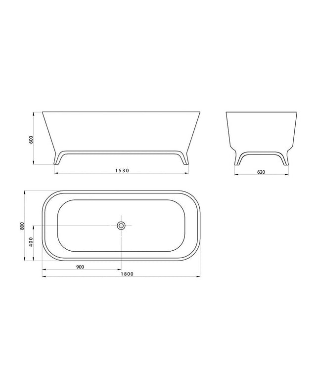 FERRUM KHIOS BAÑERA VINTAGE 180X80 BL009 KHI-IS-009-BL