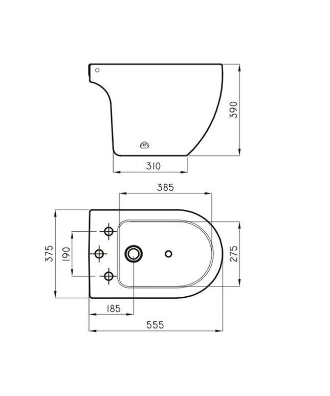 FERRUM FONTANA BIDE 3 AGUJEROS BOA3J-B  FON-BI-301-BL