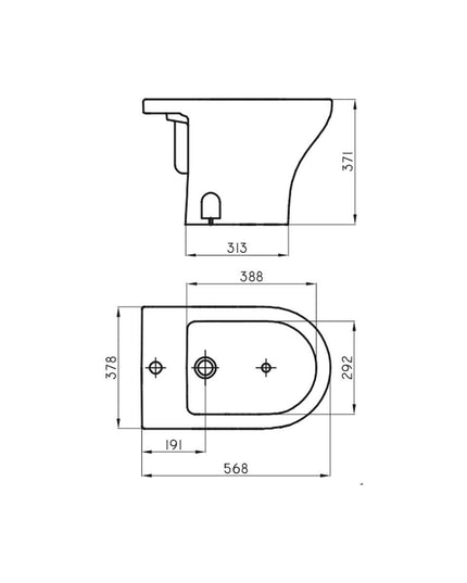 FERRUM VENETO BIDET 1 AG BTA1J  VNT-BI-101-BL