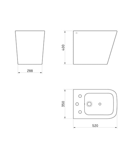Ferrum Niza Bidet 3 Ag Bza3j-b Niz-bi-300-bl