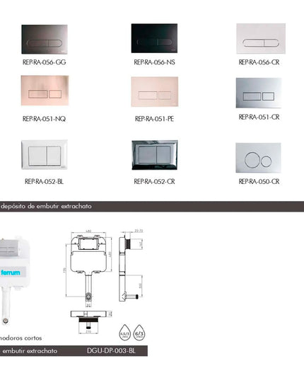 FERRUM DEPOSITO EMBUTIR EXTRACHATO D92TE B DGU-DP-003-BL