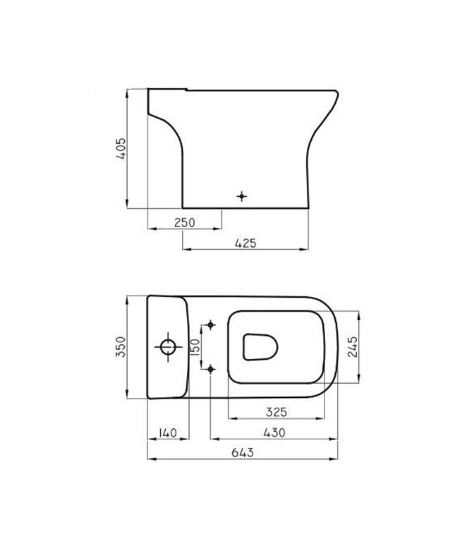 FERRUM TEMPLE INODORO LARGO 4.5 LT IBLQX  TEM-IN-002-BL