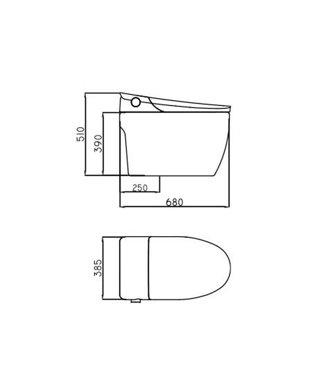 FERRUM MILANO SMART TEC INODORO LARGO CON DEPOSITO INCORPORADO Y TAPA DE ASIENTO INTELIGENTE MNO-IN-100-BL IEIQX-B