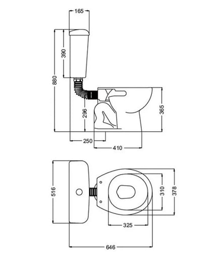 FERRUM ANDINA INODORO CORTO IFA / IFAM  AND-IN-006-BL