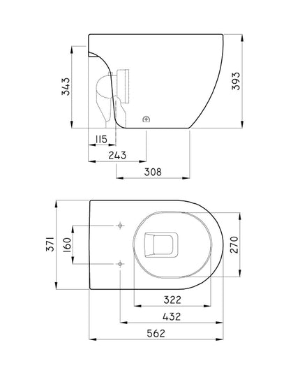 FERRUM FONTANA INODORO CORTO 4.5 LTS IOCQJ-B  FON-IN-001-BL