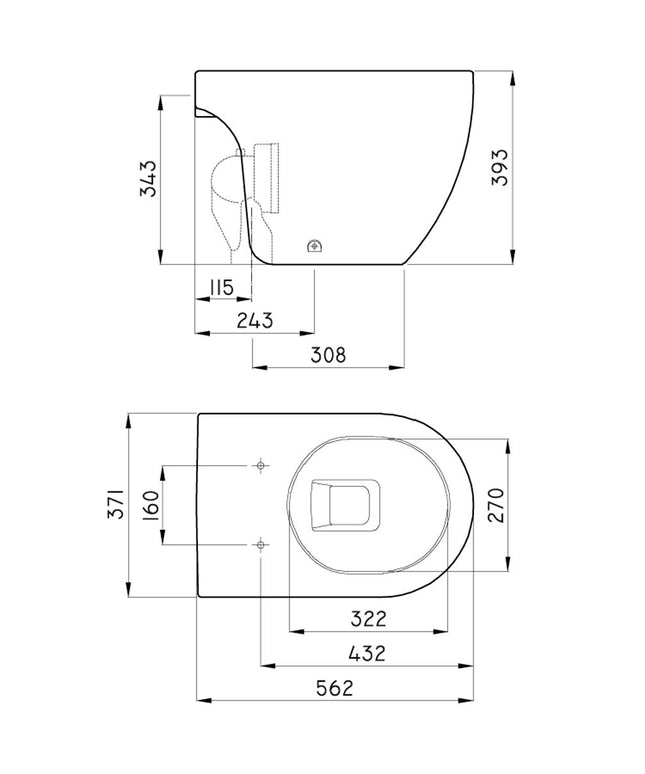 FERRUM FONTANA INODORO CORTO 4.5 LTS IOCQJ-B  FON-IN-001-BL