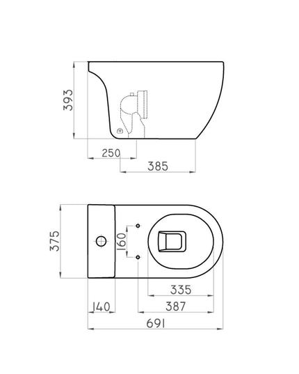 FERRUM FONTANA INODORO LARGO 4.5 LTS DESC 250 IOLQ2-NS FON-IN-250-NS
