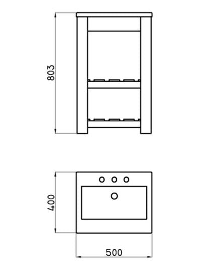 FERRUM TRAFUL KIT LAV 3 AG Y MUEBLE APOYAR JT302 TRA-JG-302-BR