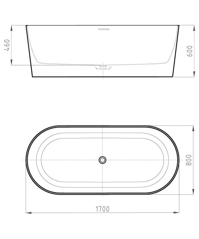 FERRUM KHIOS BAÑERA ISLA OVAL SLIM 170X82X60 KHI-IS-014-BL