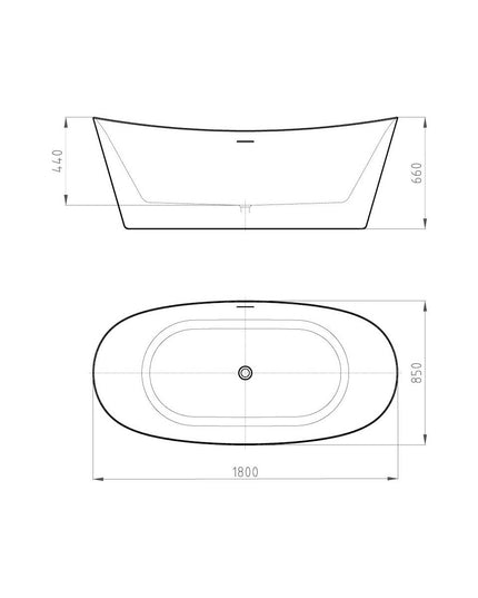 FERRUM KHIOS BAÑERA ISLA OVAL 170X85X59 KHI-IS-015-BN