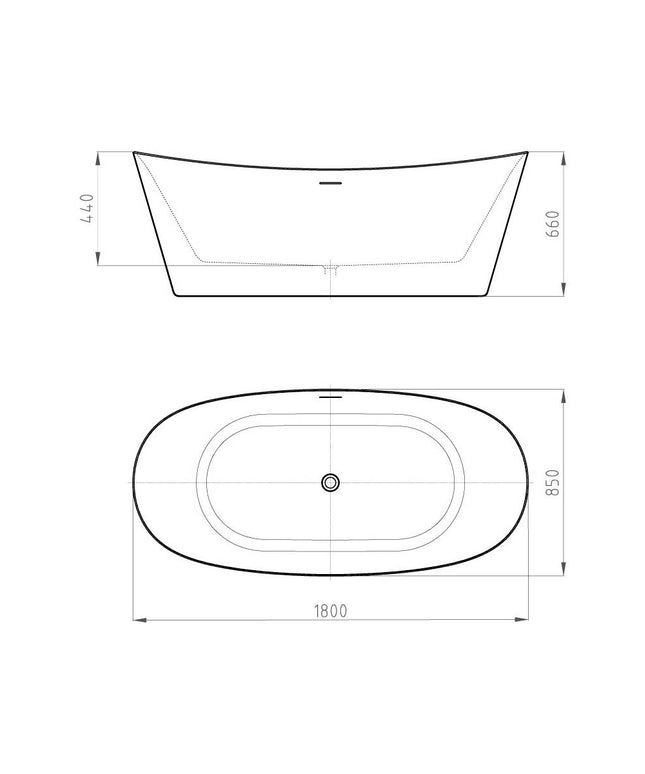 FERRUM KHIOS BAÑERA ISLA OVAL 170X85X59 KHI-IS-015-BN
