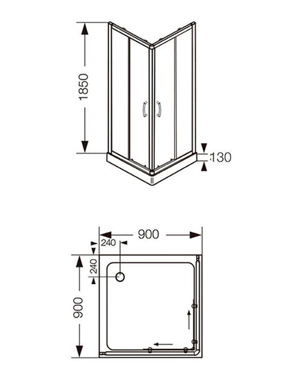 FERRUM KHIOS CABINA 90X90 NB9CE C KHI-BX-019-CR + NR9C KHI-BX-019-CR