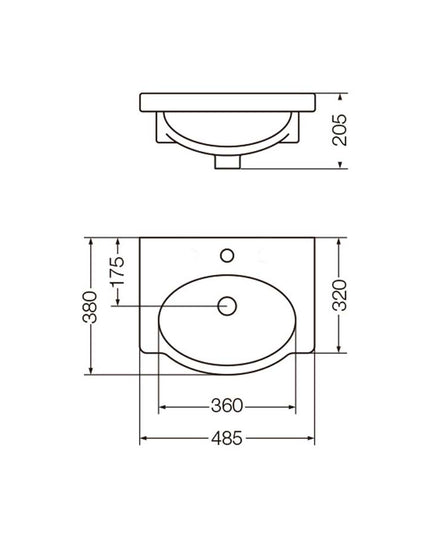 FERRUM VENECIA LAVATORIO 48CM 1A  L4V1J VNC-MS-001-BL