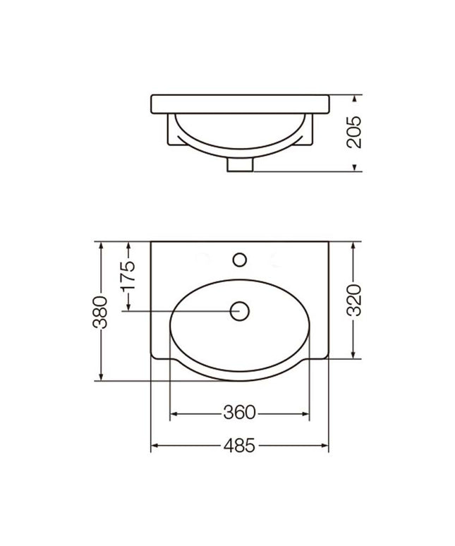 FERRUM VENECIA LAVATORIO 48CM 1A  L4V1J VNC-MS-001-BL