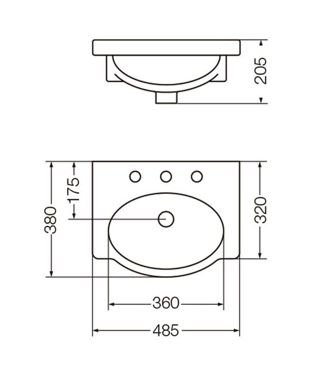 FERRUM VENECIA LAVATORIO 48CM 3A L4V3J VNC-MS-002-BL
