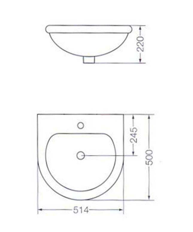 FERRUM AVIGNON LAVATORIO 50CM 1A L5M1J AVI-MS-002-BL