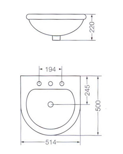 FERRUM AVIGNON LAVATORIO 50CM 3A L5M3J  AVI-MS-004-BL