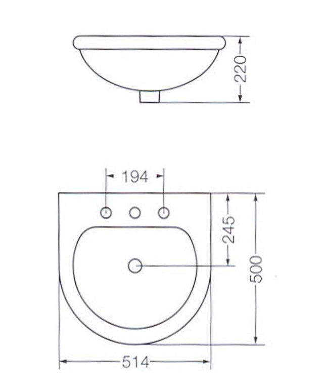 FERRUM AVIGNON LAVATORIO 50CM 3A L5M3J  AVI-MS-004-BL
