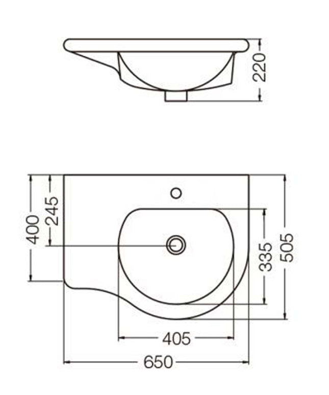 FERRUM AVIGNON LAVATORIO 65CM 1A L6I1J AVI-MS-006-BL