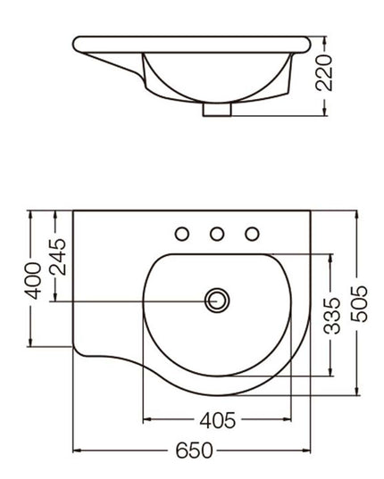 FERRUM AVIGNON LAVATORIO 65CM 3A L6I3J AVI-MS-008-BL