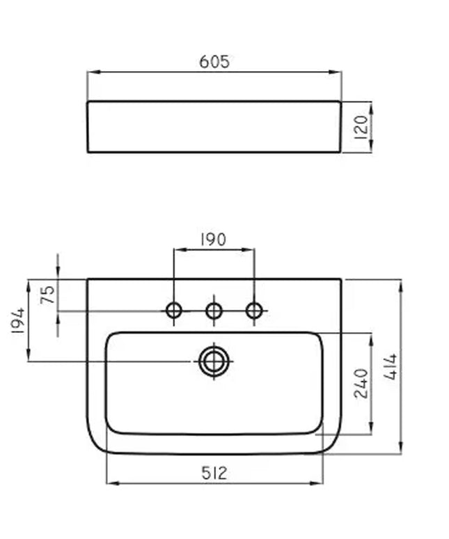 FERRUM TRENTO LAVATORIO 3 AGUJERO LEL3J-B TRE-MS-301-BL