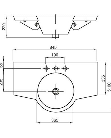 FERRUM MARINA LAVATORIO 3AG 80CM LH83J MAR-MS-304-BL