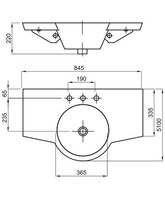 FERRUM MARINA LAVATORIO 3AG 80CM LH83J MAR-MS-304-BL