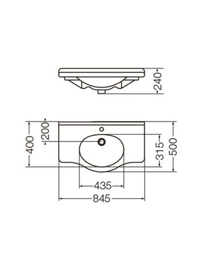 FERRUM LIMOGES LAVATORIO 85 CM 1 AG. LI81F LIM-MS-001-BL