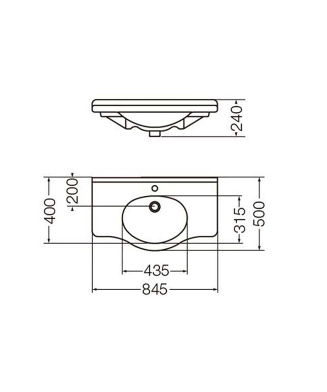 FERRUM LIMOGES LAVATORIO 85 CM 1 AG. LI81F LIM-MS-001-BL