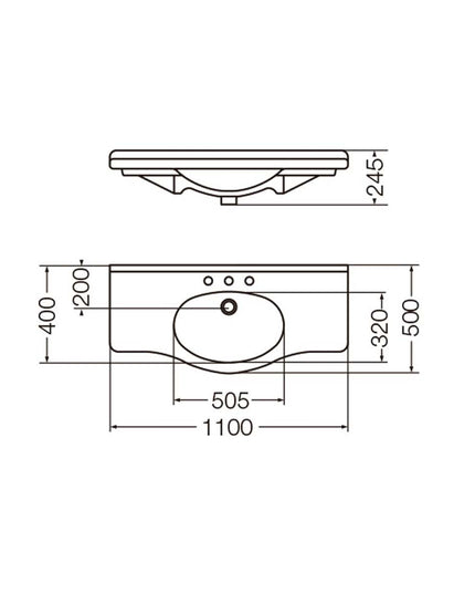 FERRUM LIMOGES LAVATORIO 110 CM 3 AG LIM3F LIM-MS-004-BL