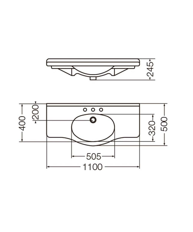 FERRUM LIMOGES LAVATORIO 110 CM 3 AG LIM3F LIM-MS-004-BL