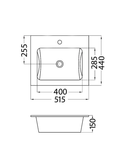 FERRUM SYMI LAVATORIO 50CM 1 AG S/R LJS1F SYM-MS-010-BL