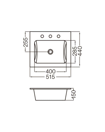 FERRUM SYMI LAVATORIO 50CM 3 AG S/R LJS3F SYM-MS-011-BL