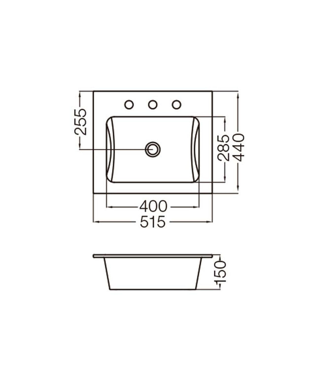 FERRUM SYMI LAVATORIO 50CM 3 AG S/R LJS3F SYM-MS-011-BL