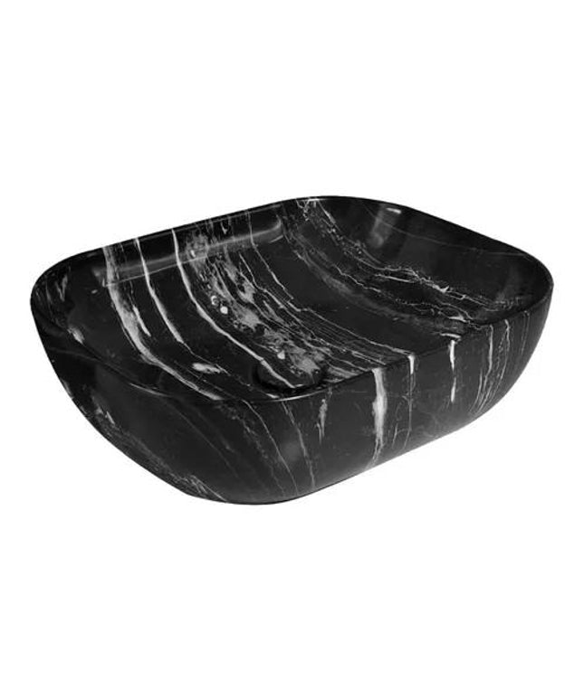 FERRUM BACHA APOYAR 500*400 RECTANGULAR MARMOLADO NEGRO LK397-MN PTR-BH-166-MN
