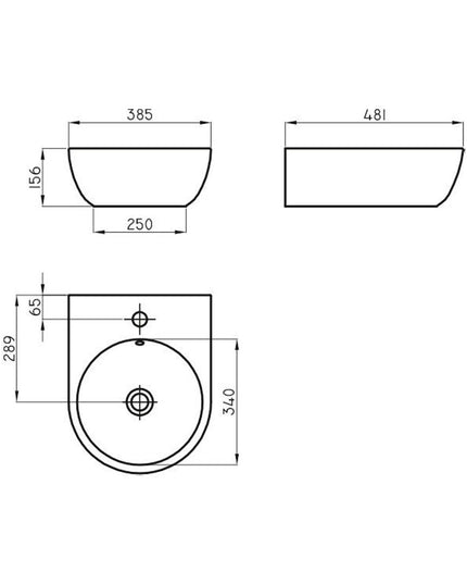 FERRUM TORI LAVATORIO MURAL APOYAR LKC16 TOR-BH-079-BL