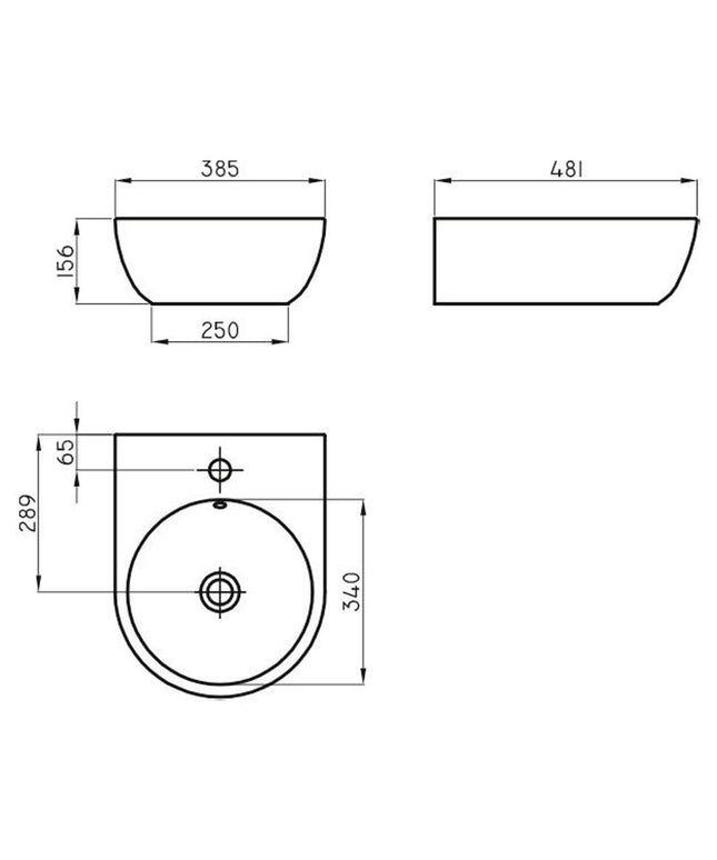 FERRUM TORI LAVATORIO MURAL APOYAR LKC16 TOR-BH-079-BL