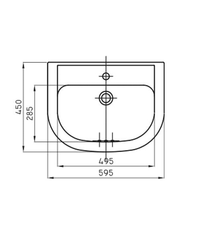 FERRUM BARI LAVATORIO 1 AGUJERO LKM1 BAR-LV-100-BL