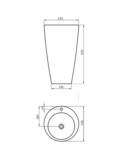 FERRUM MILOS LAVATORIO PEDESTAL REDONDO 1 AG LKP01 MLS-LV-005-BL