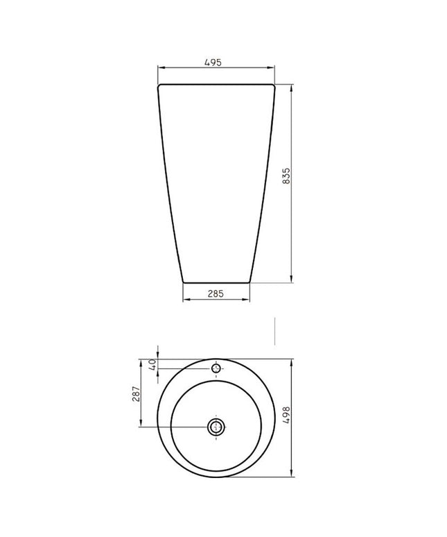 FERRUM MILOS LAVATORIO PEDESTAL REDONDO 1 AG LKP01 MLS-LV-005-BL
