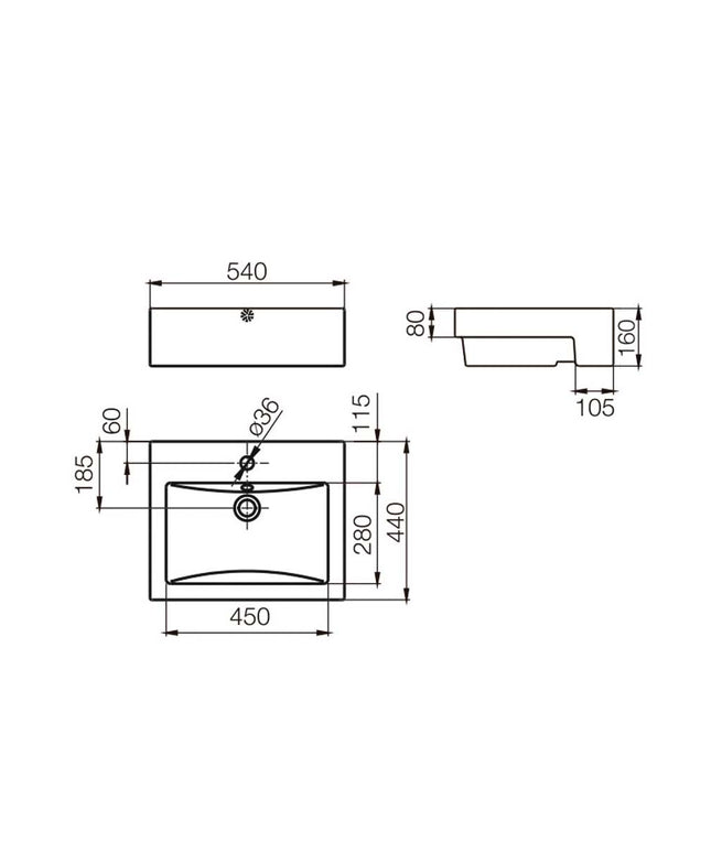 FERRUM DONGIO BACHA RECTANGULAR LKS14 DON-BH-082-BL
