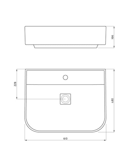 FERRUM MILOS LAVATORIO RECTANGULAR 1 AG LT171-B MLS-BH-171-BL